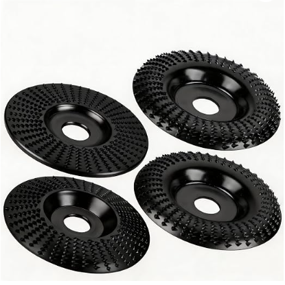 BLEKOO 4 Piezas Discos de Lijado de Madera de 125 mm | Acero al carbono calidad, ∅ 125mm ext., 22,2mm int., para amoladoras 125-230mm, lijado, reparación, tallado, pulido.
