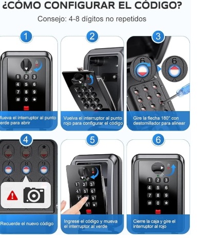 Mohard Caja de Seguridad para Llaves, Caja Llaves Pared con Combinación 12 Dígitos, Gran Capacidad & Impermeable Caja Fuerte Llaves Exterior con Código Resttable para Hogar Garaje Escuela Oficina