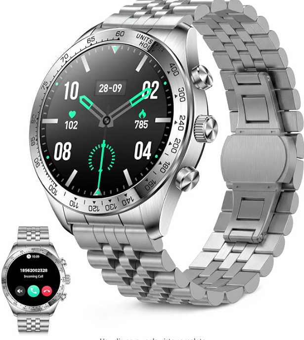 KSIX Elite Go Smartwatch Metálico, Pantalla AMOLED 1.43", Autonomía 7 días, IP67, +100 Modos Deporte, Llamadas, Plateado