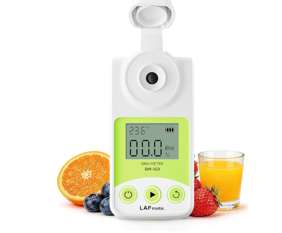 Refractómetro Digital, rango 0-55% Brix para Vinificación y Elaboración de Cerveza Casera. Refractómetro Brix con ATC para Café, Jugos y Frutas