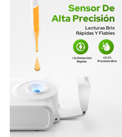 Refractómetro Digital, rango 0-55% Brix para Vinificación y Elaboración de Cerveza Casera. Refractómetro Brix con ATC para Café, Jugos y Frutas