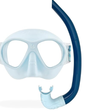 CRESSI Nautilus Combo Kid - Máscara Brezzy Lentes Policarbonato + Esnórquel Mini Vibe Tubo TPR y Boquilla Silicona Ideal para Snorkel y Natación en Superficie Unisex-Youth