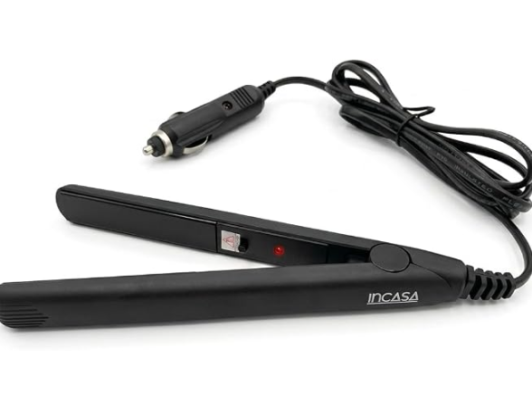 CR-MOESANCO® Plancha Alisadora Cabello 12V Viaje Coche Autocaravana | Perfecta para mantener tu peinado en cualquier viaje, gracias a su diseño compacto y ligero que cabe en cualquier bolso.
