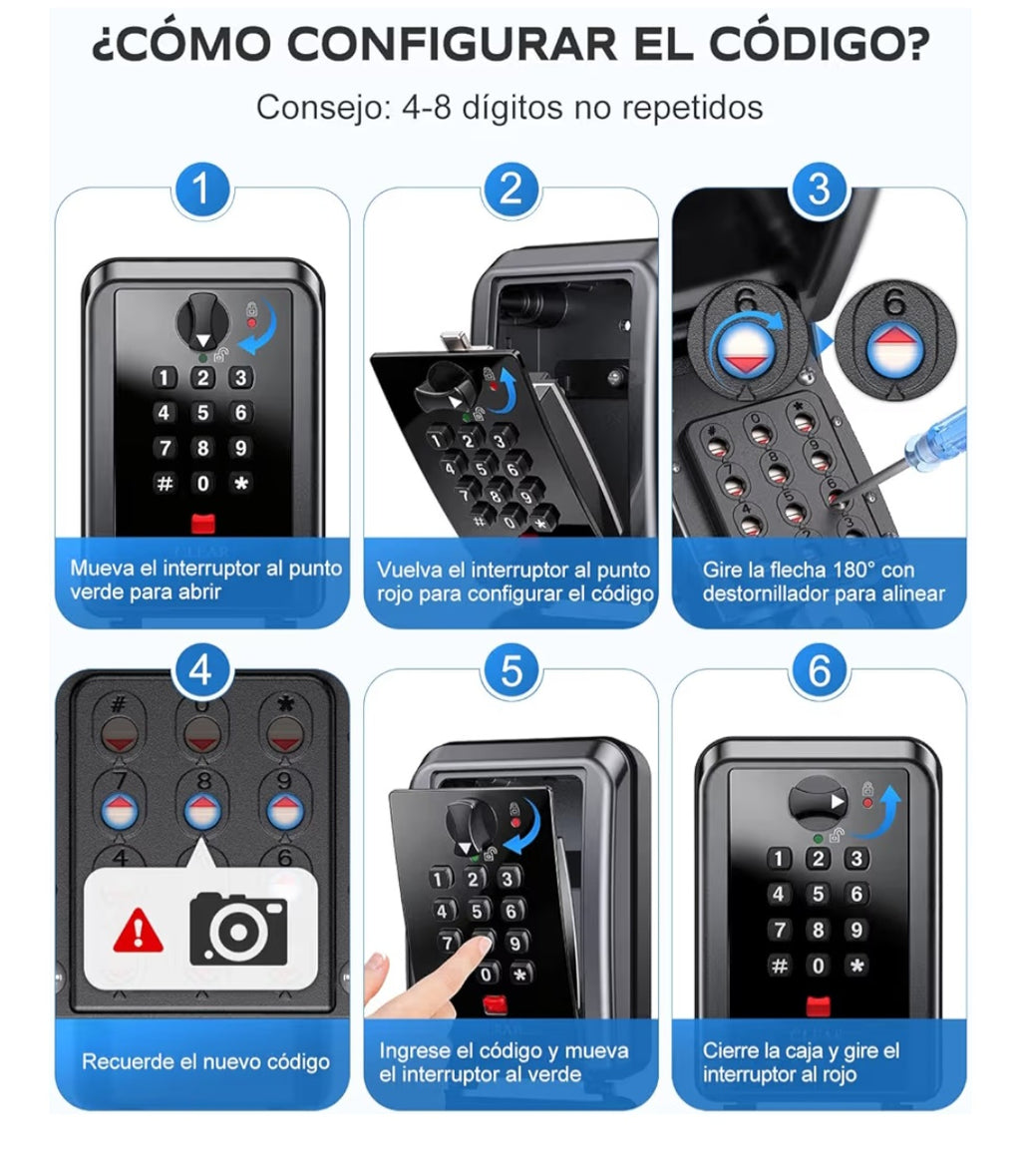 Mohard Key Lock Box, Wall Mount Key Safe with 12-Digit Combination, Large Capacity & Waterproof Outdoor Key Storage with Resettable Code for Home Garage School Office