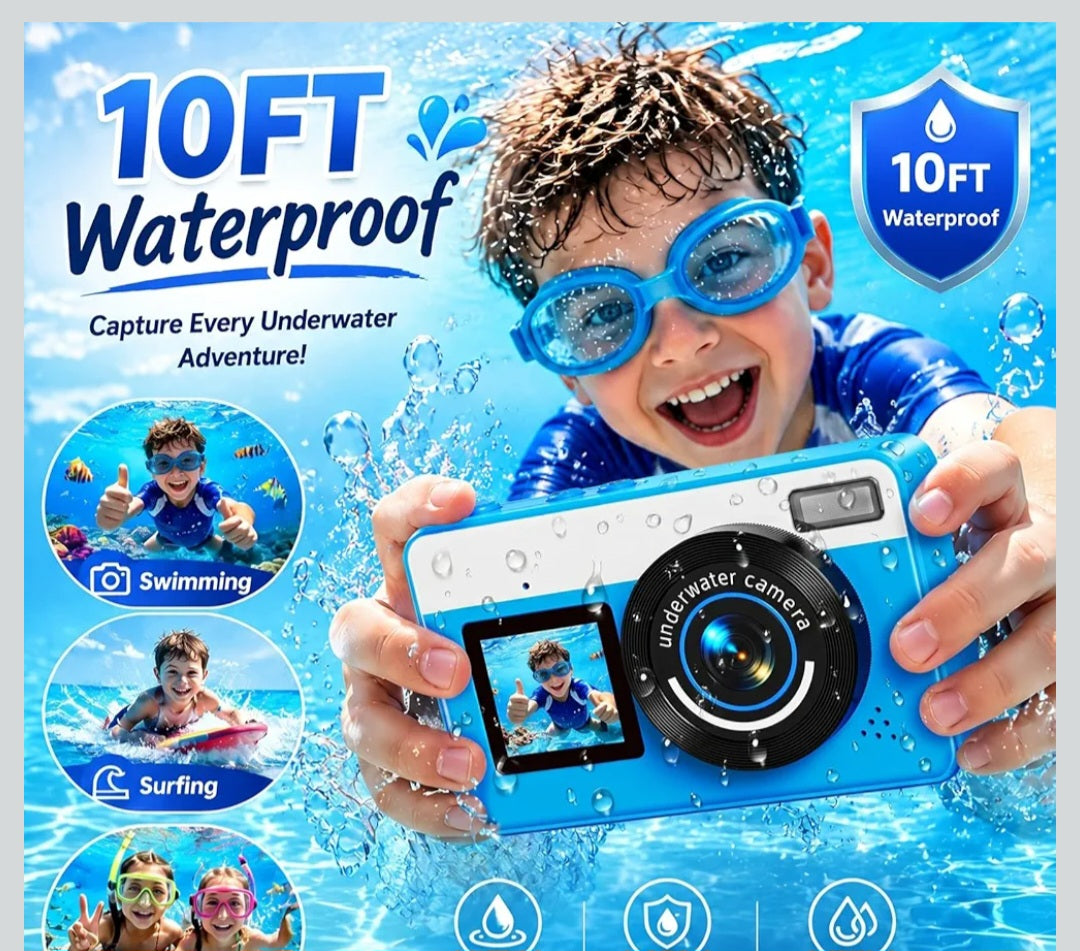 Maxmango Cámara Subacuática 10FT para Adolescentes con SD 16GB
Cámara Impermeable para Piscina, Natación y Vacaciones