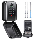 Mohard Key Lock Box, Wall Mount Key Safe with 12-Digit Combination, Large Capacity & Waterproof Outdoor Key Storage with Resettable Code for Home Garage School Office