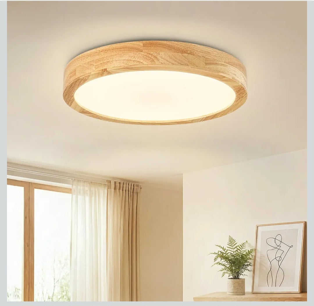 Plafón LED Techo Ø 30 cm Madera, Lámpara Techo 24W 3100LM 4500K
Lámpara de Techo Redonda con Diseño Moderno, Luz 4500K Blanco Neutro para Salón, Dormitorio, Habitación, Cocina, Oficina