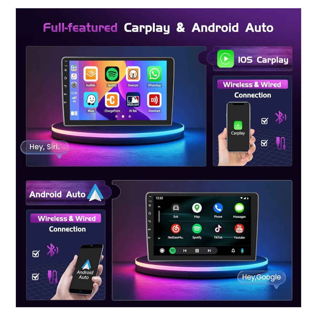 4+64GB 9" Pantalla Radio para Renault Dacia SANDERO II B52 2012-2019
Wireless Carplay Android Auto, 9" IPS Touch Screen Android Radio Coche con Bluetooth 5.0/GPS/Cámara de Marcha Atrás/FM/WiFi