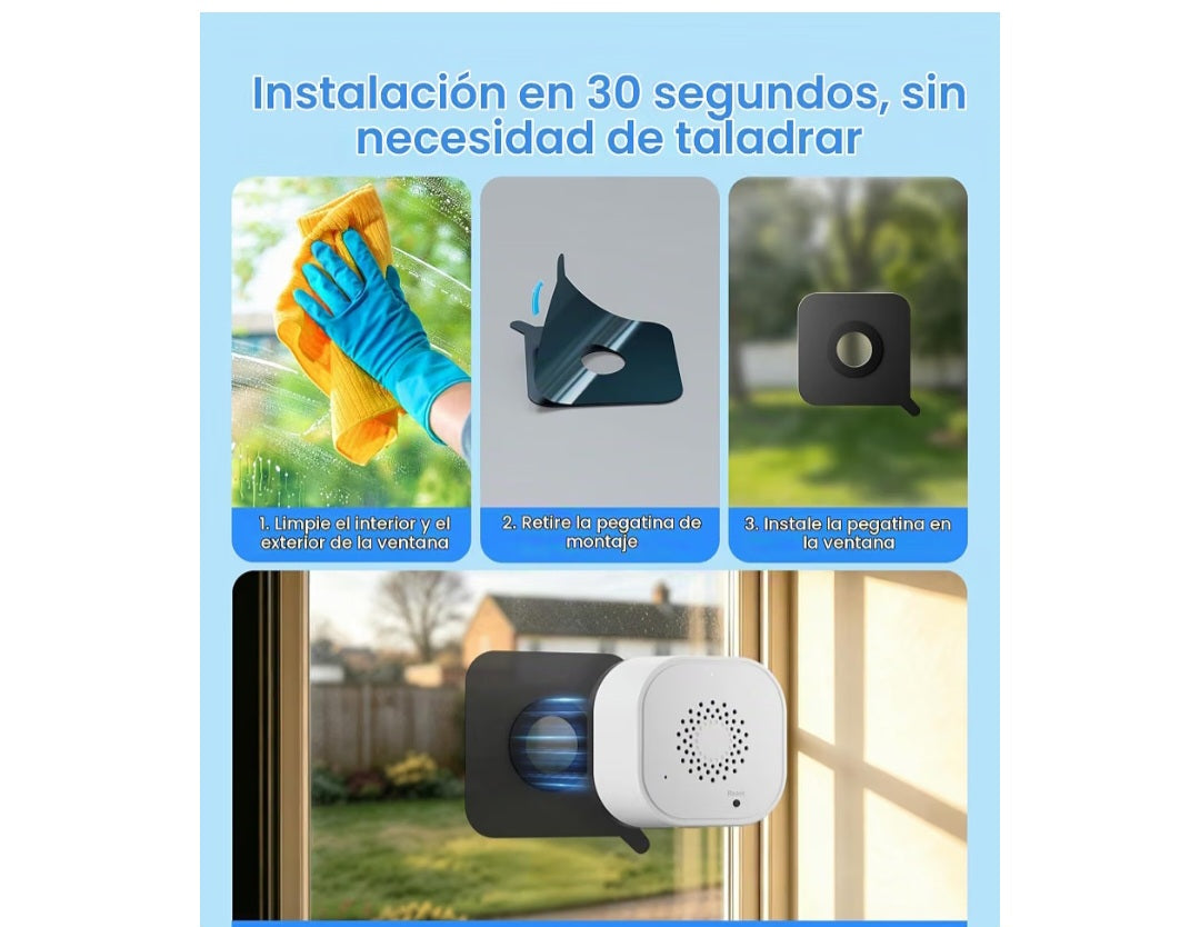 Camara de Ventana 3MP 2K, Sin Taladros, WiFi 2.4/5GHz
Visión Nocturna en Color, Detección de Personas/Vehículo, Grabación 24/7, Antirreflejo & Antideslumbrante, Für Apartamento