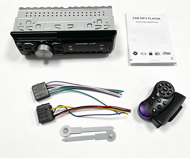Radio Coche Bluetooth 1 DIN - Autoradio con Control Remoto/Radio FM/USB | Soporta Llamadas Manos Libres/AUX-in/EQ/ Carga tipo C - Estéreo para Coche 12V